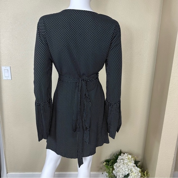 BCBGeneration Dress Sz M Wrap  Black Polka Dot NWT - Picture 8 of 15